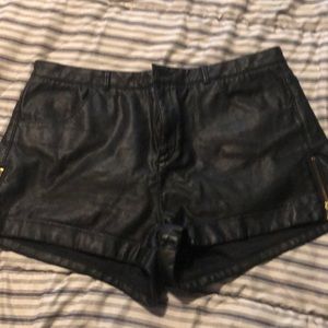 Top Shop Leather shorts